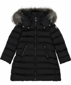 Best deal ❤️ Abelle Long Down Jacket Black Moncler Fashion Teen, Children 💯