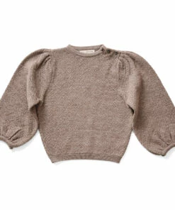 Coupon 💯 Agnes Balloon Sleeve Merino Wool Jumper Taupe brown Soor Ploom Fashion Children ✔️