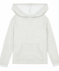 Hot Sale 🛒 Ame Merino Wool Hoodie Heather grey Bonpoint Fashion Teen, Children 😀