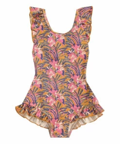 Coupon 😍 Andrea Recycled Nylon 🩱 Swimsuit Ochre Louise Misha Fashion Teen, Baby, Children 🔥