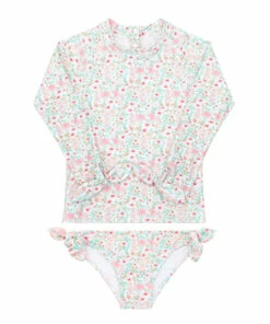 Top 10 ✨ Anti-UV Floral Long Sleeve Top & Bottom Set Pink Minnow Fashion Children 🎉