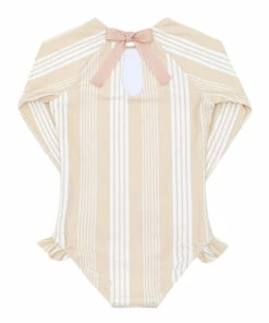 Buy ❤️ Anti-UV Striped 🩱 Swimsuit Beige Minnow Fashion Children 👏 -Outlet Kids' Fashion Store anti uv striped swimsuit beige minnow fashion children 2