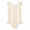 Budget ⭐ Anti-UV Striped 🩱 Swimsuit Beige Minnow Fashion Children 🎉