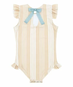 Budget ⭐ Anti-UV Striped 🩱 Swimsuit Beige Minnow Fashion Children 🎉 -Outlet Kids' Fashion Store anti uv striped swimsuit beige minnow fashion children 5