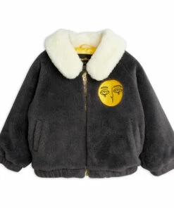 Outlet ⌛ Aviator Faux Fur Jacket Charcoal grey Mini Rodini Fashion Children ❤️