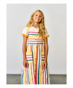 Budget ⭐ Axelle Striped 👗 Dress Yellow Bellerose Fashion Teen, Children 👍 -Outlet Kids' Fashion Store axelle striped dress yellow bellerose fashion teen children 4