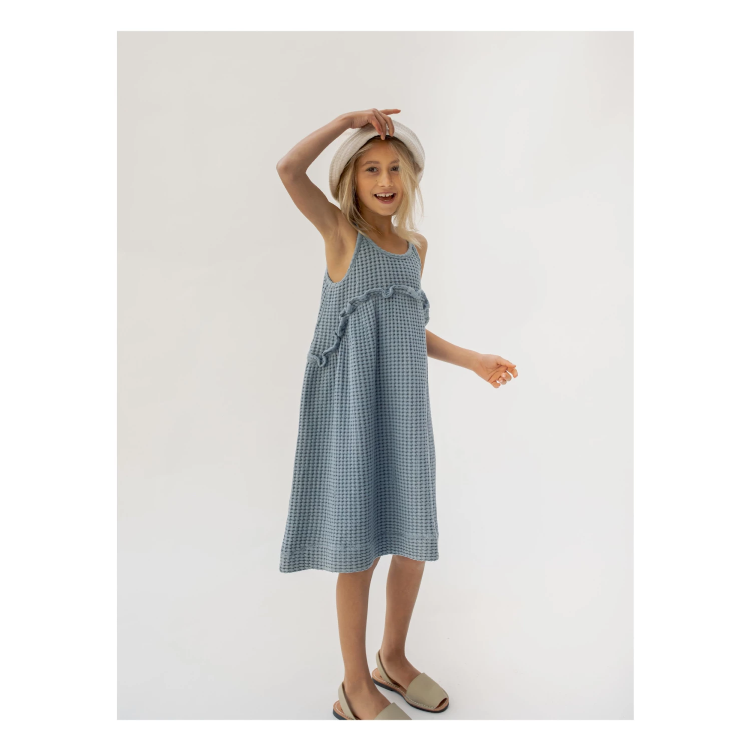 Deals ⌛ Aysu Organic Cotton Waffle 👗 Dress Grey blue Yoli & Otis Fashion Children 🌟 2 Deals ⌛ Aysu Organic Cotton Waffle 👗 Dress Grey blue Yoli & Otis Fashion Children 🌟 - Image 2