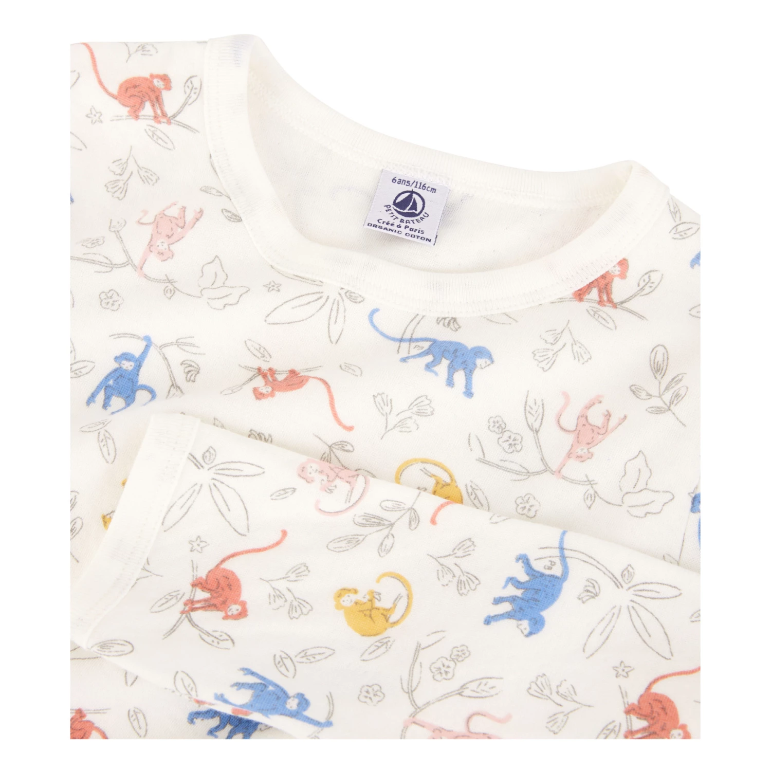 Hot Sale 🎉 Baboon Organic Cotton Pyjamas Cream Petit Bateau Fashion Children 🤩 2 Hot Sale 🎉 Baboon Organic Cotton Pyjamas Cream Petit Bateau Fashion Children 🤩 - Image 2