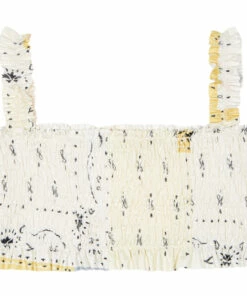 Best Sale 🛒 Bandana Smocked Top White the new society Fashion Teen, Children ⌛