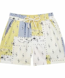 Cheapest ✨ Bandana Swim Trunks White the new society Fashion Teen, Children 🔔