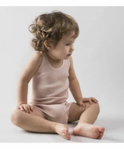 Outlet 🤩 Barcelona Silk and Cotton Playsuit Powder pink Minimalisma Fashion Baby, Children ✔️ -Outlet Kids' Fashion Store barcelona silk and cotton playsuitbarcelona silk and cotton playsuit powder pink minimalisma fashion baby children 2