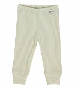 Coupon 🤩 Basil Organic Cotton Ribbed Leggings Off white Poudre Organic Fashion Baby, Children 🎉