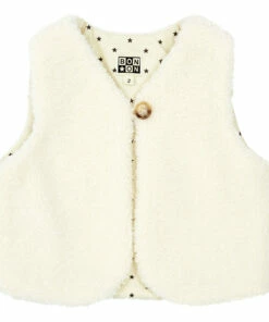 Promo 🛒 Beti Sherpa Vest Ecru Bonton Fashion Children 😀
