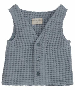 Coupon 🧨 Birkir Organic Cotton Waffle Vest Grey blue Yoli & Otis Fashion Children 😍