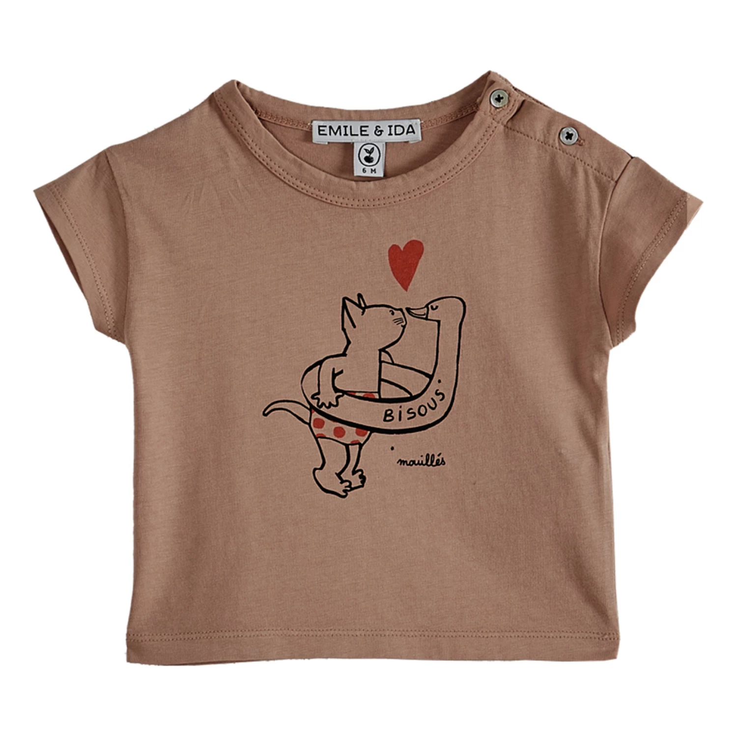 Best deal 𧨠Bisous T-shirt Dusty Pink Emile et Ida Fashion Baby, Children 𧨠2 Best deal 𧨠Bisous T-shirt Dusty Pink Emile et Ida Fashion Baby, Children 𧨠- Image 2