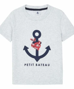 Brand new 🎉 Blason T-shirt Grey Petit Bateau Fashion Children 🛒