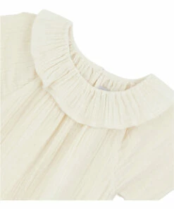 Promo ⌛ Bleur Double Organic Cotton Muslin Blouse White Petit Bateau Fashion Children ⌛ -Outlet Kids' Fashion Store bleur double organic cotton muslin blouse white petit bateau fashion children 1