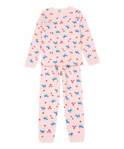 New 🎁 Blonde Organic Cotton Pyjamas Pink Petit Bateau Fashion Children ✔️