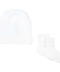 Brand new 🎉 Bonnet and 🧦 Socks Newborn Set White Moncler Fashion Children 🧨 -Outlet Kids' Fashion Store bonnet and socks newborn setbonnet and socks newborn set white moncler fashion children 1