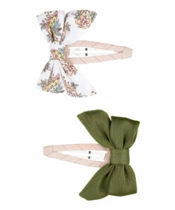 Best Pirce 🎉 Bow Hair Clips - Set of 2 Green Mimi & Lula Fashion Children 🧨