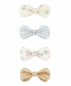Outlet 🎉 Bow Hair Clips - Set of 4 Beige Mimi & Lula Fashion Children 🛒
