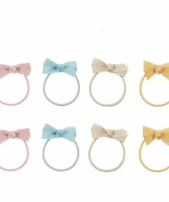 Wholesale 🔔 Bow Hair Ties - Set of 6 Beige Mimi & Lula Fashion Children ✨