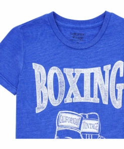 Hot Sale 🔔 Boxing T-shirt Blue Californian Vintage Fashion Teen, Children 🌟 -Outlet Kids' Fashion Store boxing t shirtboxing t shirt blue californian vintage fashion teen children 1