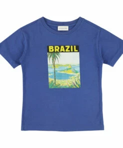 Brand new ⌛ Brazil T-shirt Blue Simple Kids Fashion Teen, Children ✨
