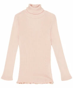 Best Pirce 👍 Bui Silk and Cotton Turtleneck Sweater Pale pink Minimalisma Fashion Children ✔️