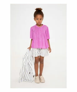 New 🔔 Button-Up Blouse Pink Simple Kids Fashion Teen, Children ❤️ -Outlet Kids' Fashion Store button up blouse pink simple kids fashion teen children 2