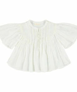 Coupon 🎉 Button-Up Blouse White Simple Kids Fashion Teen, Children 🎉