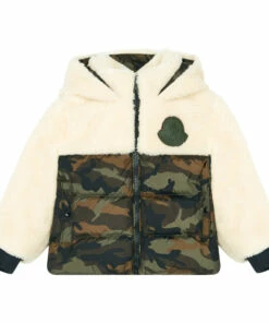 Cheapest 🔥 Camouflage Down Jacket Ecru Moncler Fashion Teen, Children 👏