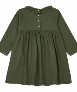 Hot Sale 👍 Campanule Double Cotton Muslin 👗 Dress Green Poudre Organic Fashion Children 👍 -Outlet Kids' Fashion Store campanule double cotton muslin dress green poudre organic fashion children 2