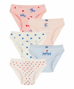 Promo โ Catapon Organic Cotton Briefs - Set of 5 Pink Petit Bateau Fashion Children โ