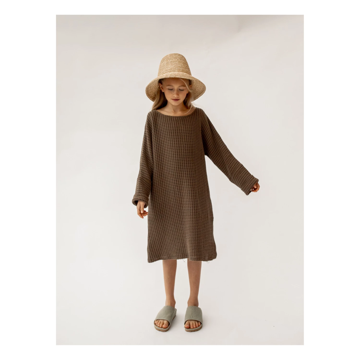 Cheap ๐ Ceylan Organic Cotton Waffle ๐ Dress Chocolate Yoli & Otis Fashion Children ๐ 5 Cheap ๐ Ceylan Organic Cotton Waffle ๐ Dress Chocolate Yoli & Otis Fashion Children ๐ - Image 5