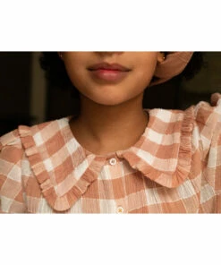 Outlet 🌟 Checked Frill Blouse Dusty Pink Emile et Ida Fashion Baby, Children ⭐ -Outlet Kids' Fashion Store checked frill blouse dusty pink emile et ida fashion baby children 2