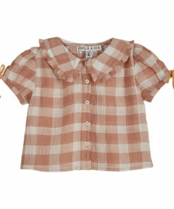 Outlet 🌟 Checked Frill Blouse Dusty Pink Emile et Ida Fashion Baby, Children ⭐ -Outlet Kids' Fashion Store checked frill blouse dusty pink emile et ida fashion baby children 6