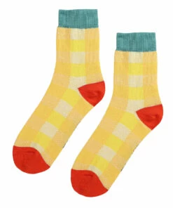 Discount 🌟 Checked 🧦 Socks Yellow Bobo Choses Fashion Children ⌛