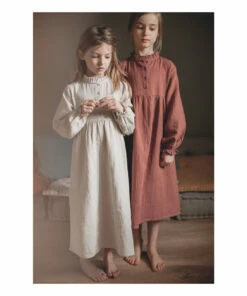 Hot Sale ✨ Clochette Cotton Muslin Nightgown Brick red Marlot Paris Fashion Children 🧨 -Outlet Kids' Fashion Store clochette cotton muslin nightgown brick red marlot paris fashion children 2