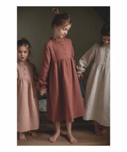 Hot Sale ✨ Clochette Cotton Muslin Nightgown Brick red Marlot Paris Fashion Children 🧨 -Outlet Kids' Fashion Store clochette cotton muslin nightgown brick red marlot paris fashion children 3
