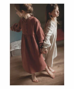Hot Sale ✨ Clochette Cotton Muslin Nightgown Brick red Marlot Paris Fashion Children 🧨 -Outlet Kids' Fashion Store clochette cotton muslin nightgown brick red marlot paris fashion children 4
