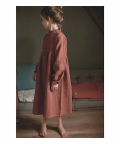 Hot Sale ✨ Clochette Cotton Muslin Nightgown Brick red Marlot Paris Fashion Children 🧨 -Outlet Kids' Fashion Store clochette cotton muslin nightgown brick red marlot paris fashion children 5