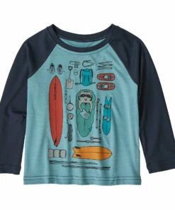 Best deal 😀 Cool Long Sleeve UV-protection T-shirt Blue Patagonia Fashion Baby, Children 👏