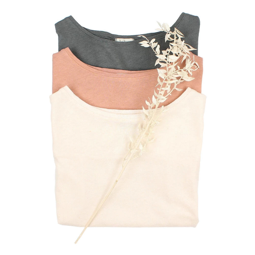 Best Sale ⭐ Cotton and Linen T-shirt Grey Búho Fashion Children ✔️ 2 Best Sale ⭐ Cotton and Linen T-shirt Grey Búho Fashion Children ✔️ - Image 2