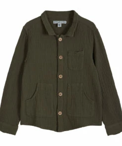 Discount ⭐ Cotton Muslin Overshirt Khaki Emile et Ida Fashion Children 🤩