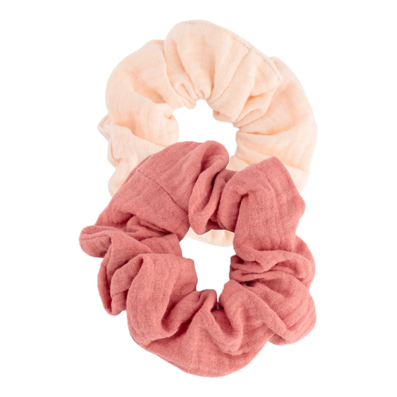 Best Pirce 🛒 Cotton Muslin Scrunchies - Set of 2 Pink Bachca Fashion Children ✨ 1 Best Pirce 🛒 Cotton Muslin Scrunchies - Set of 2 Pink Bachca Fashion Children ✨