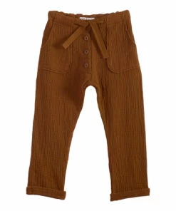 Deals ⭐ Cotton Muslin Trousers Caramel Emile et Ida Fashion Children 🔔