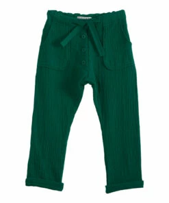 Discount 🎁 Cotton Muslin Trousers Dark green Emile et Ida Fashion Children 🌟