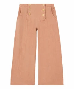 Cheap 😀 Cotton Muslin Trousers Dusty Pink Emile et Ida Fashion Children 😀