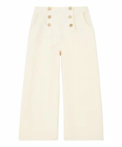 Promo 🤩 Cotton Muslin Trousers Ecru Emile et Ida Fashion Children 🤩